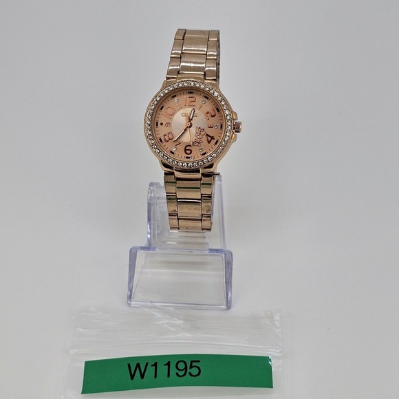 30MM Women's Watch Gold Dial Crystal‎ Bezel Gold Bracelet Band 6.5" New Battery - Picture 14 of 14